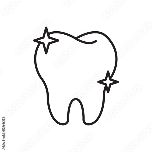 clean tooth icon Black and white logo