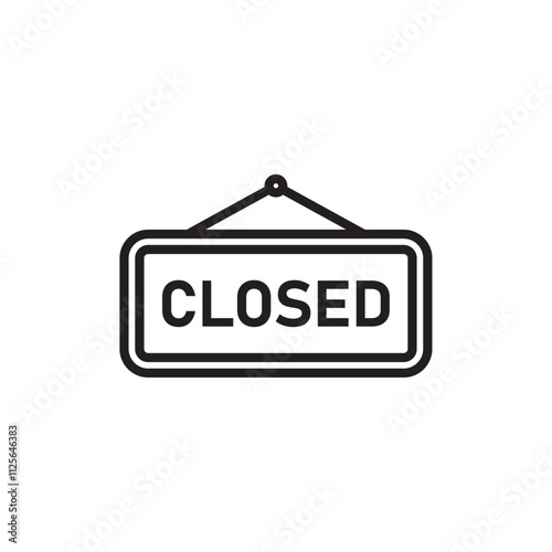 Closed sign icon Black and white logo