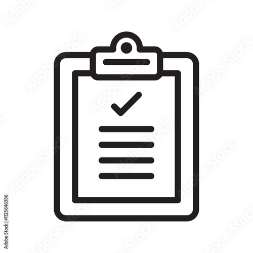 Clipboard check icon Black and white logo