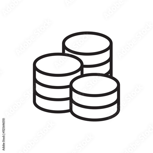 Coins stack icon Black and white logo