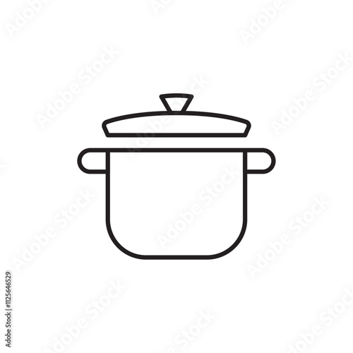 Cooking pot icon Black and white logo