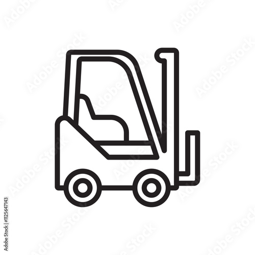 Forklift icon Black and white logo