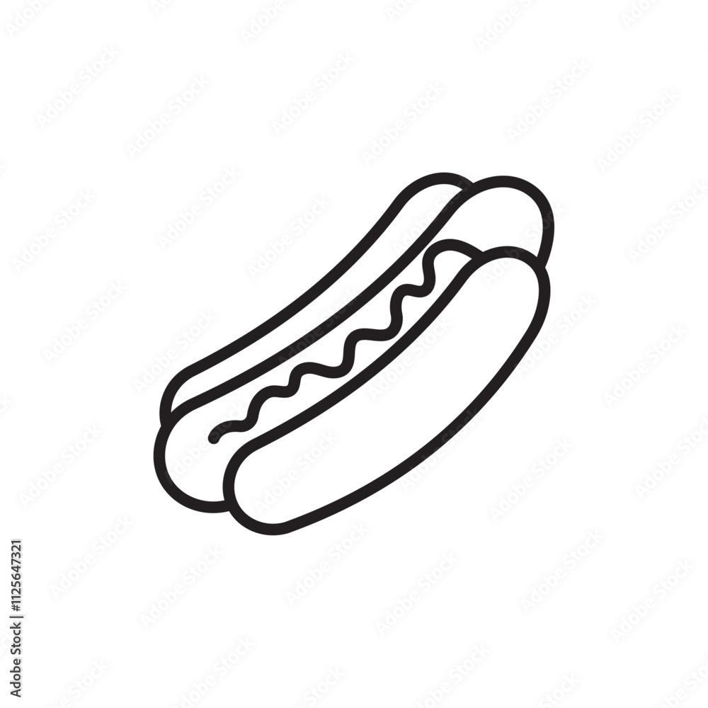 Hot dog icon Black and white logo Hot dog icon Black and white logo