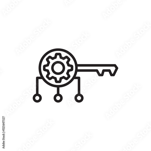 Key factor icon Black and white logo