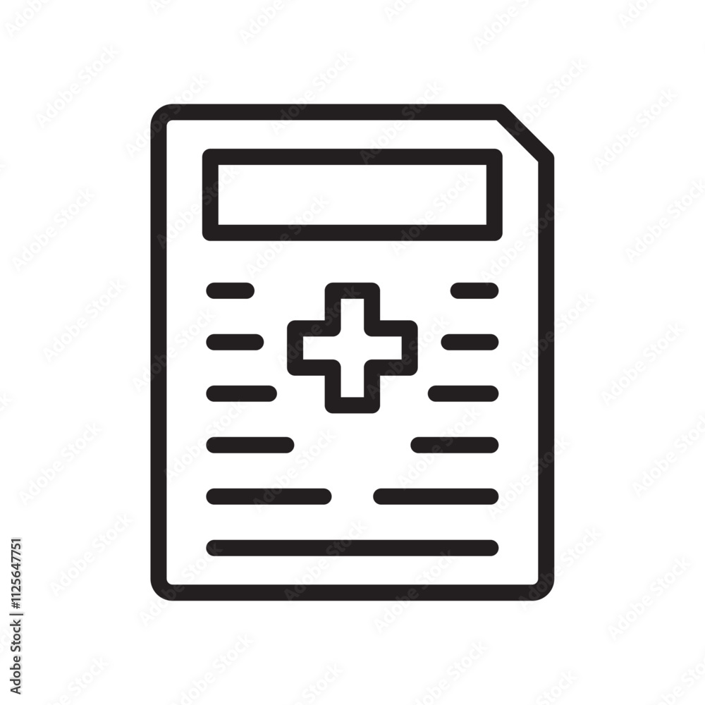 Medical record icon Black and white logo Medical record icon Black and white logo