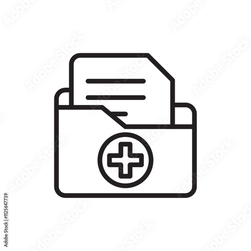 Medical history icon Black and white logo