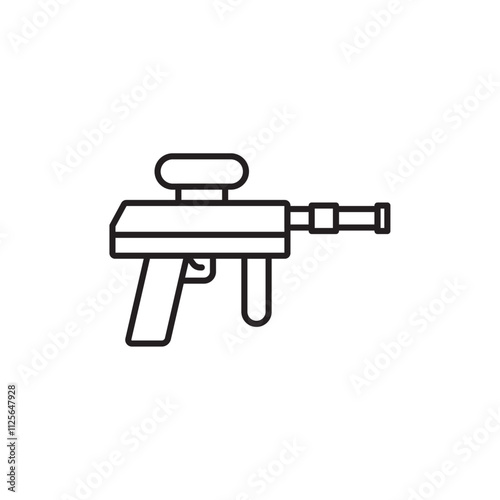 Paintball gun icon Black and white logo