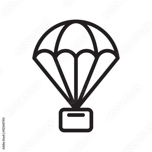 Parachute icon Black and white logo