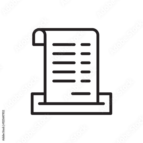 Paper receipt icon Black and white logo