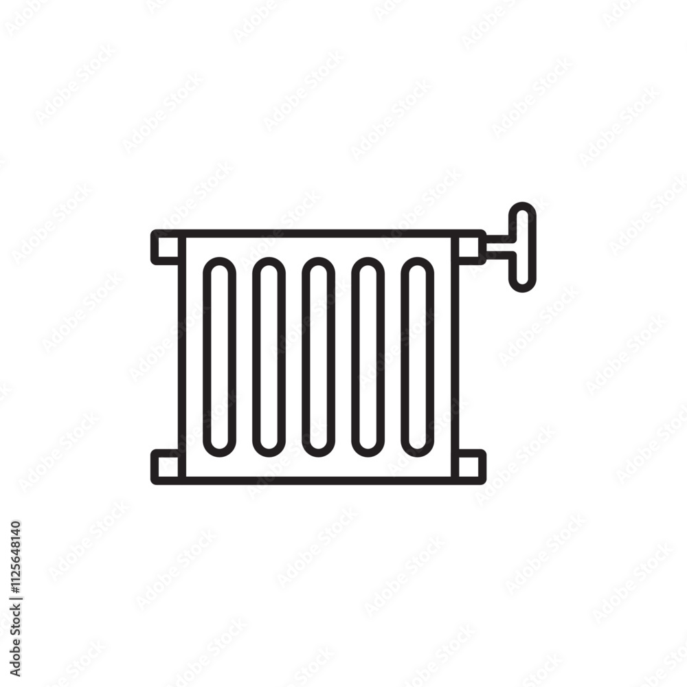 Radiator icon Black and white logo Radiator icon Black and white logo
