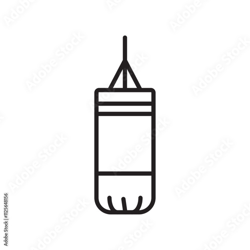 Punching bag icon Black and white logo