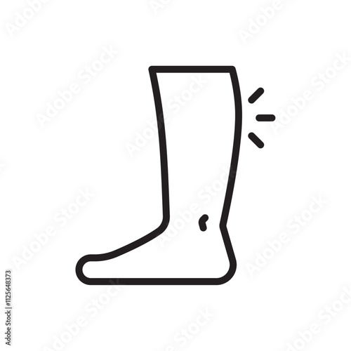 Shin pain icon Black and white logo
