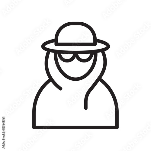 Spy icon Black and white logo