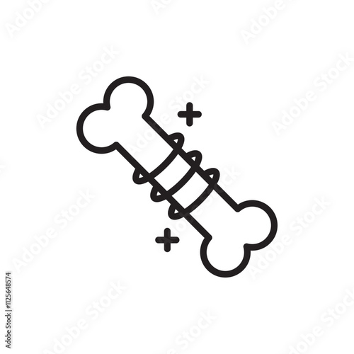 Strong healthy bones icon Black and white logo