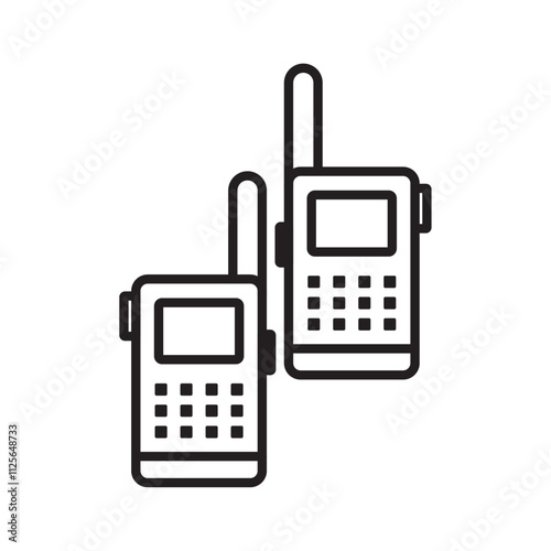 Two way radio icon Black and white logo