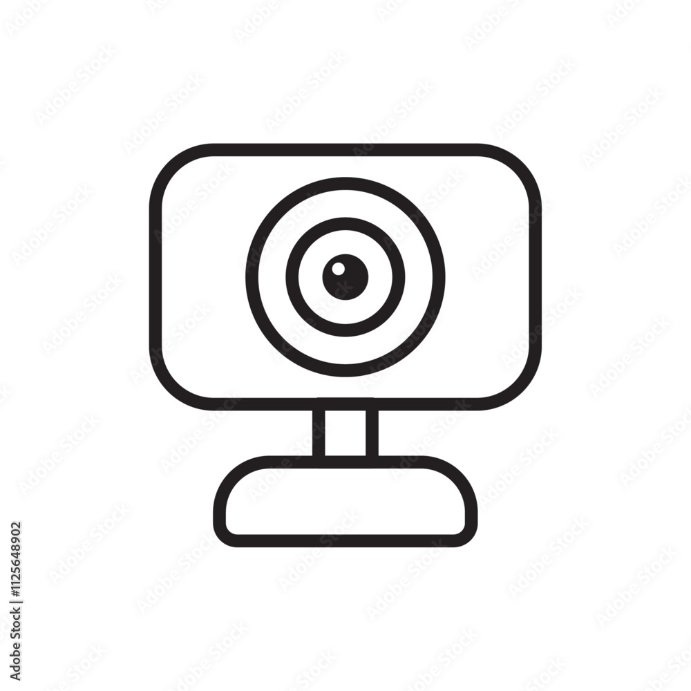 Webcam icon Black and white logo Webcam icon Black and white logo