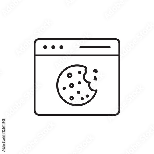 Web Cookies icon Black and white logo
