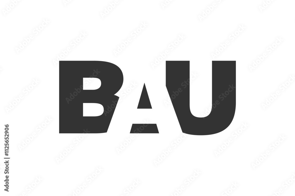 BAU logo design. Initial letter B A U bold font style for tech startups, consulting, corporate branding. Creative company name, headlines typography identity, trendy logotype. BAU logo design. Initial letter B A U bold font style for tech startups, consulting, corporate branding. Creative company name, headlines typography identity, trendy logotype.