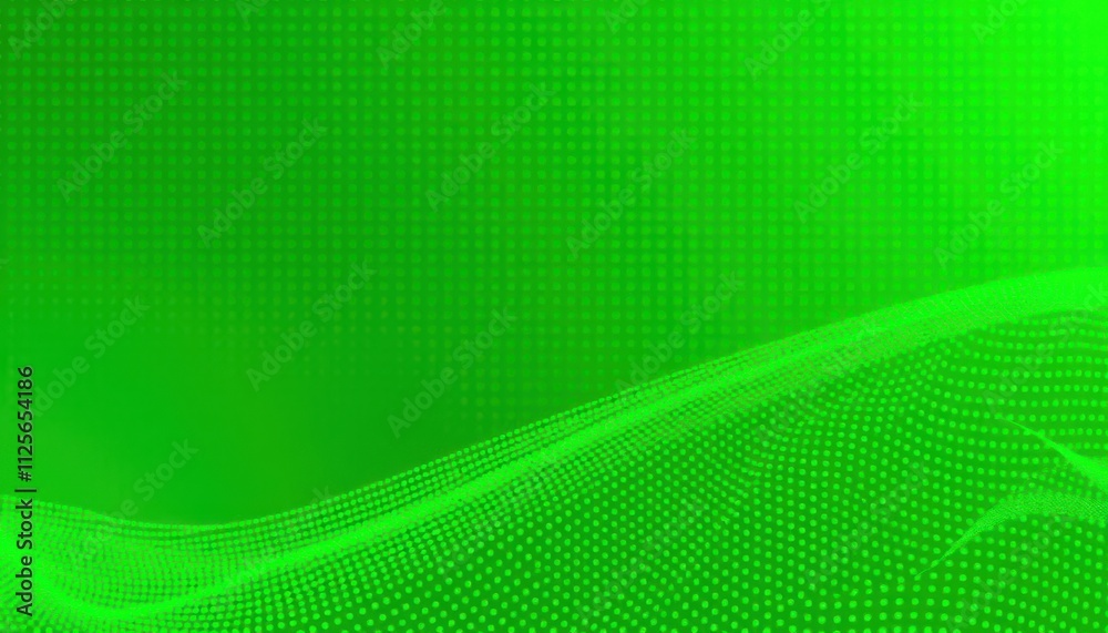 Obraz premium a green background with a wave of lines and dots