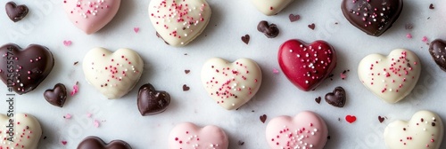 Assorted Heart Shaped Chocolates With Sprinkles