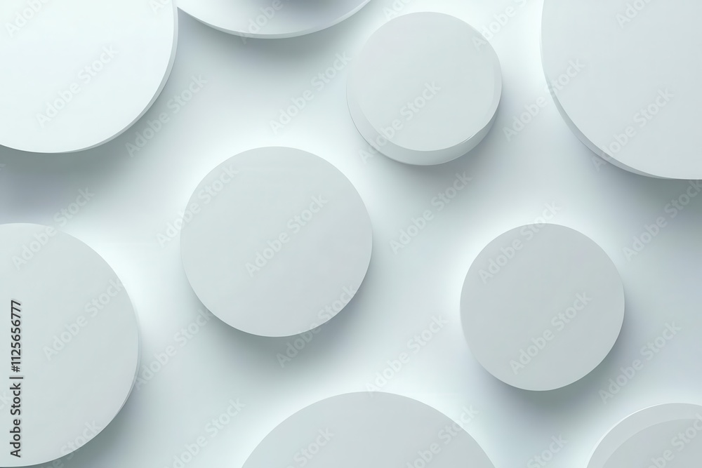 A minimalist arrangement of circular shapes on a light background. A minimalist arrangement of circular shapes on a light background.