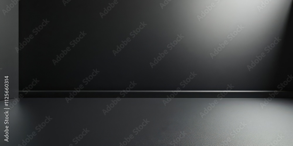 A minimalistic dark room with soft lighting, ideal for showcasing products or art. A minimalistic dark room with soft lighting, ideal for showcasing products or art.