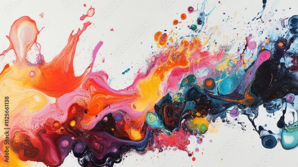 Abstract Colorful Explosion: A vibrant fluid acrylic painting Abstract Colorful Explosion: A vibrant fluid acrylic painting