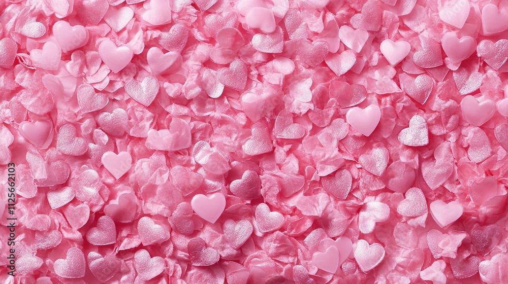 Fototapeta premium Soft Pink Heart Shapes in Pastel Background for Romantic Themes