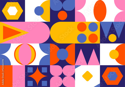 Geometric mural wallpaper vector design