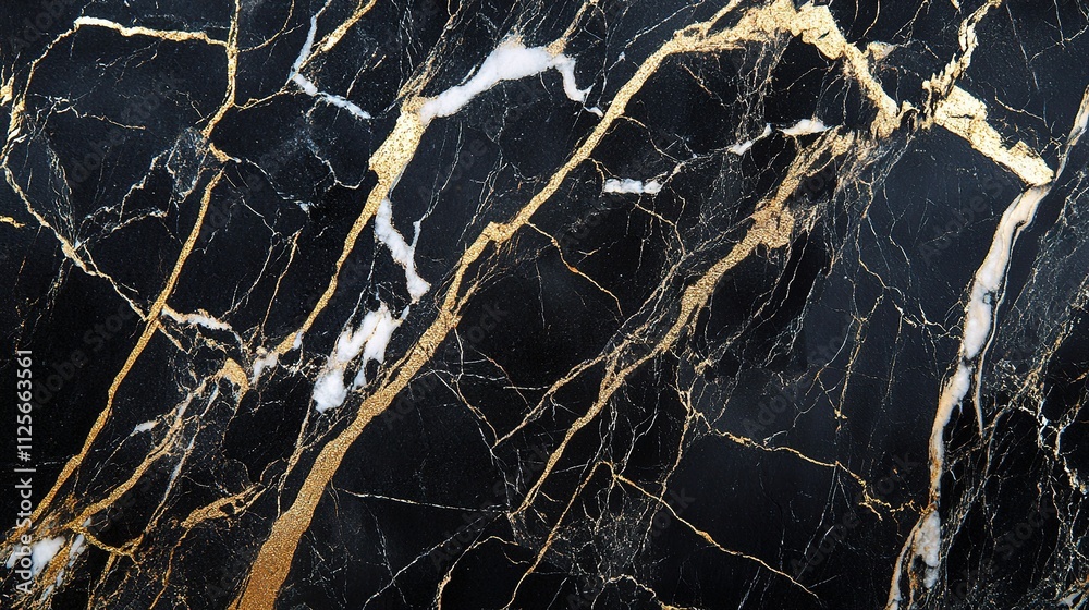 Stunning Abstract Black and White Marble Pattern with Golden Veins Stunning Abstract Black and White Marble Pattern with Golden Veins