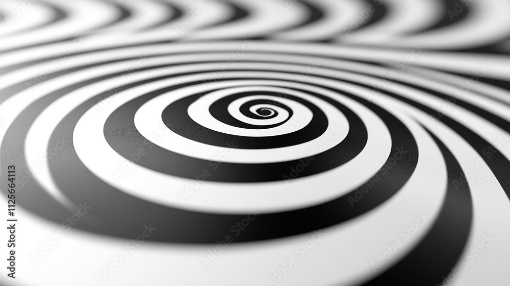 Abstract hypnotic black and white spiral illusion. Abstract hypnotic black and white spiral illusion.