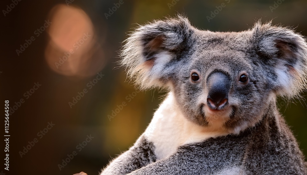 Naklejka premium Close-up portrait of an adorable koala. A captivating image showcasing Australian wildlife.