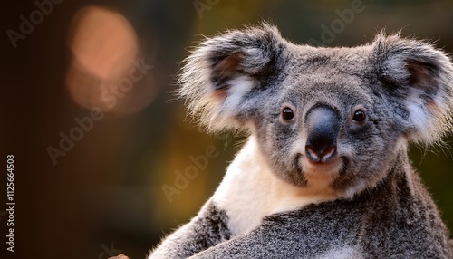 Close-up portrait of an adorable koala.  A captivating image showcasing Australian wildlife. photo