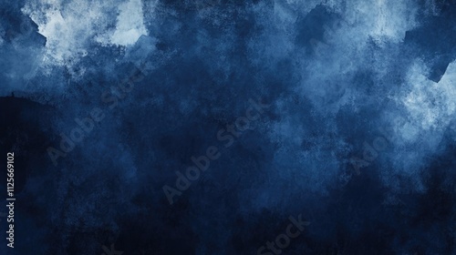 Hand painted abstract watercolor background in dark blue color