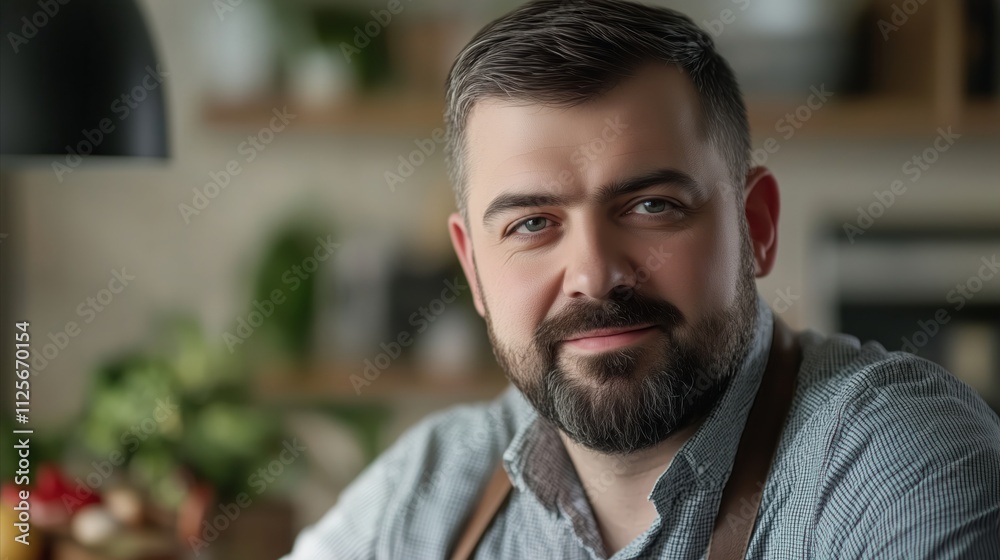 Man with a beard and glasses is smiling