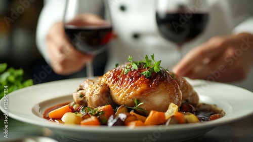 Roasted Chicken with Red Wine and Vegetables: A Culinary Delight photo