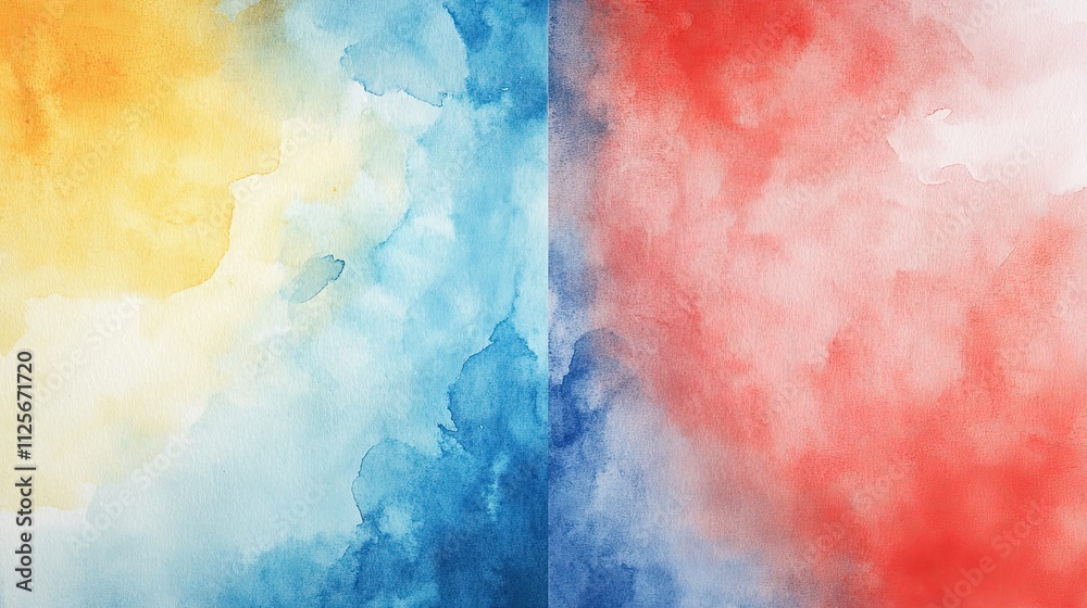 Obraz premium e-commerce website flat design side view online shopping watercolor Split-complementary color scheme