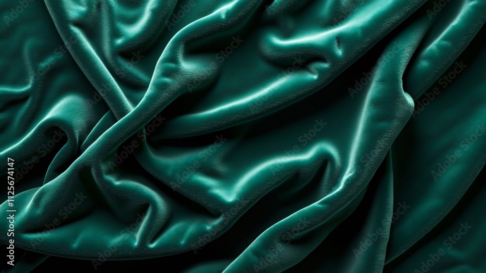 Obraz premium Luxurious Deep Teal Velvet Fabric Texture