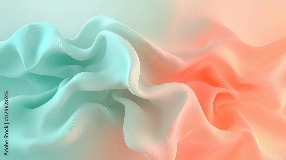 Obraz premium Soft Abstract Gradient Design in Mint and Peach Tones