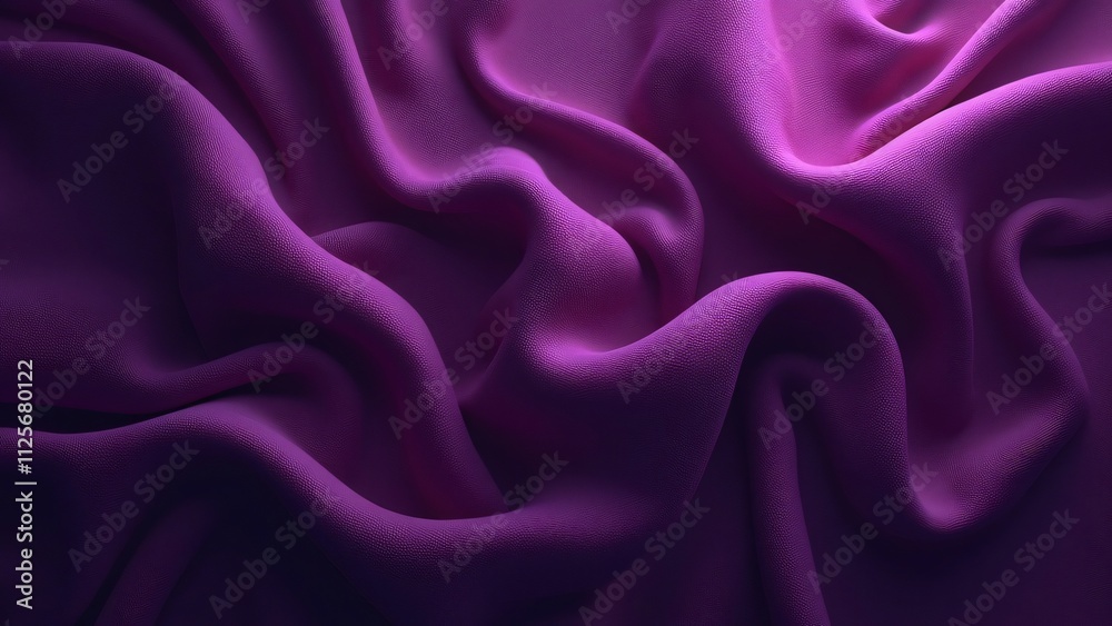 Obraz premium Deep Purple Fabric Drape, Luxurious Textured Background