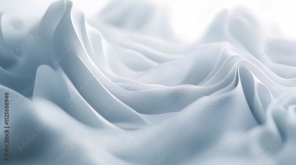 Obraz premium Soft Fluid Curves on White Background for Creative Projects