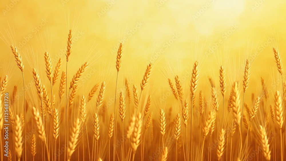 Golden Wheat Field Close-Up, Ripe Grain Texture Golden Wheat Field Close-Up, Ripe Grain Texture