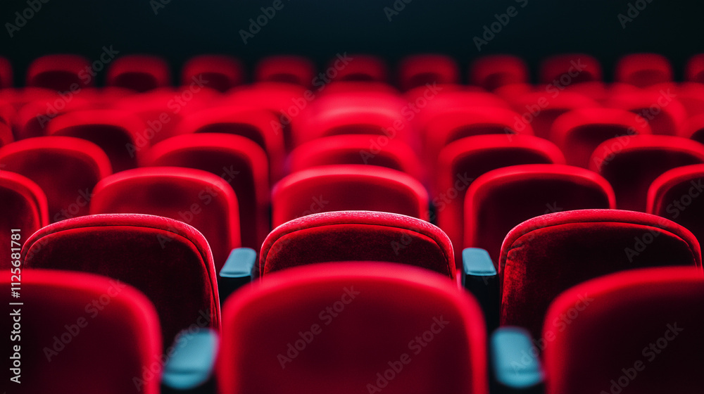 Background of empty red seats in a movie theater.World Cinema Day. Background of empty red seats in a movie theater.World Cinema Day.