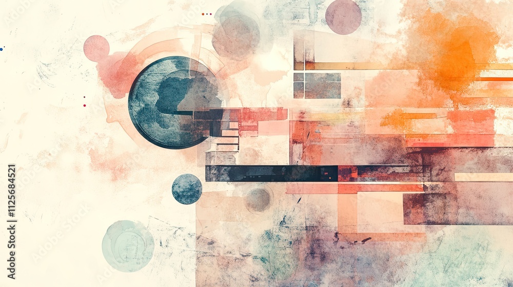 Obraz premium payment gateway flat design top view transaction system watercolor Complementary Color Scheme
