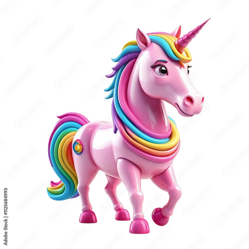 Adorable Pink Rainbow Unicorn Cute Cartoon Horse Magical Creature Fantasy Toy Adorable Pink Rainbow Unicorn Cute Cartoon Horse Magical Creature Fantasy Toy