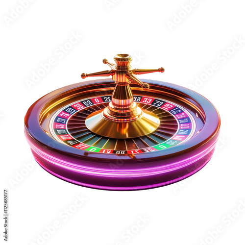 Elegant Roulette Wheel on Transparent Background