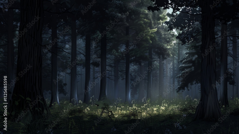 Fototapeta premium Enchanted Forest with Light Spots