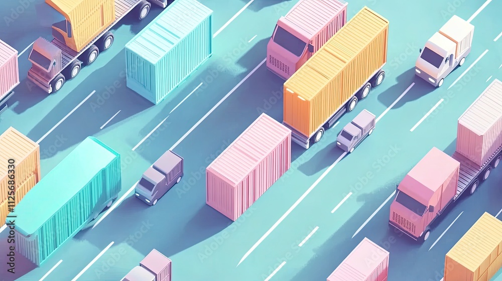 supply chain management flat design top view logistics animation colored pastel supply chain management flat design top view logistics animation colored pastel