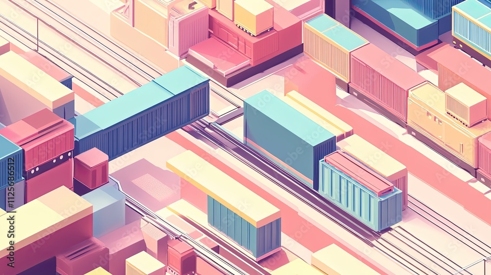 supply chain management flat design top view logistics animation colored pastel supply chain management flat design top view logistics animation colored pastel