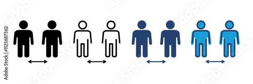 Social distance icon vector. social distancing icon. self quarantine sign
